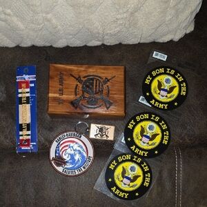 Harley-Davidson Red Black White Stripe Embroidered Keychain